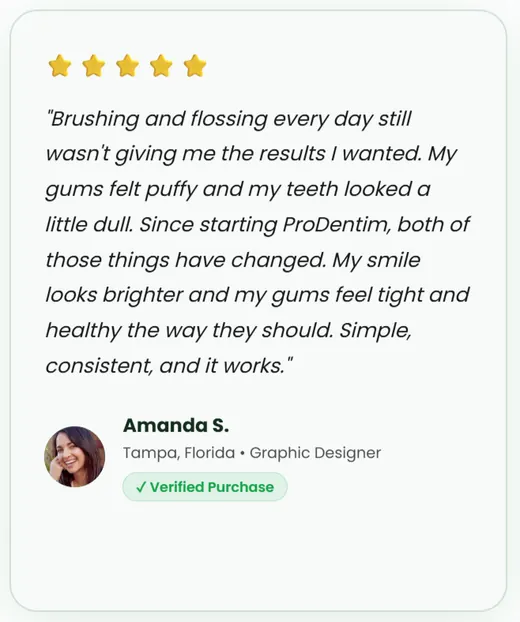 Testimonial from the seller's advertising, attributed to Amanda S., Tampa, Florida