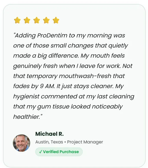 Testimonial from the seller's advertising, attributed to Michael R., Austin, Texas